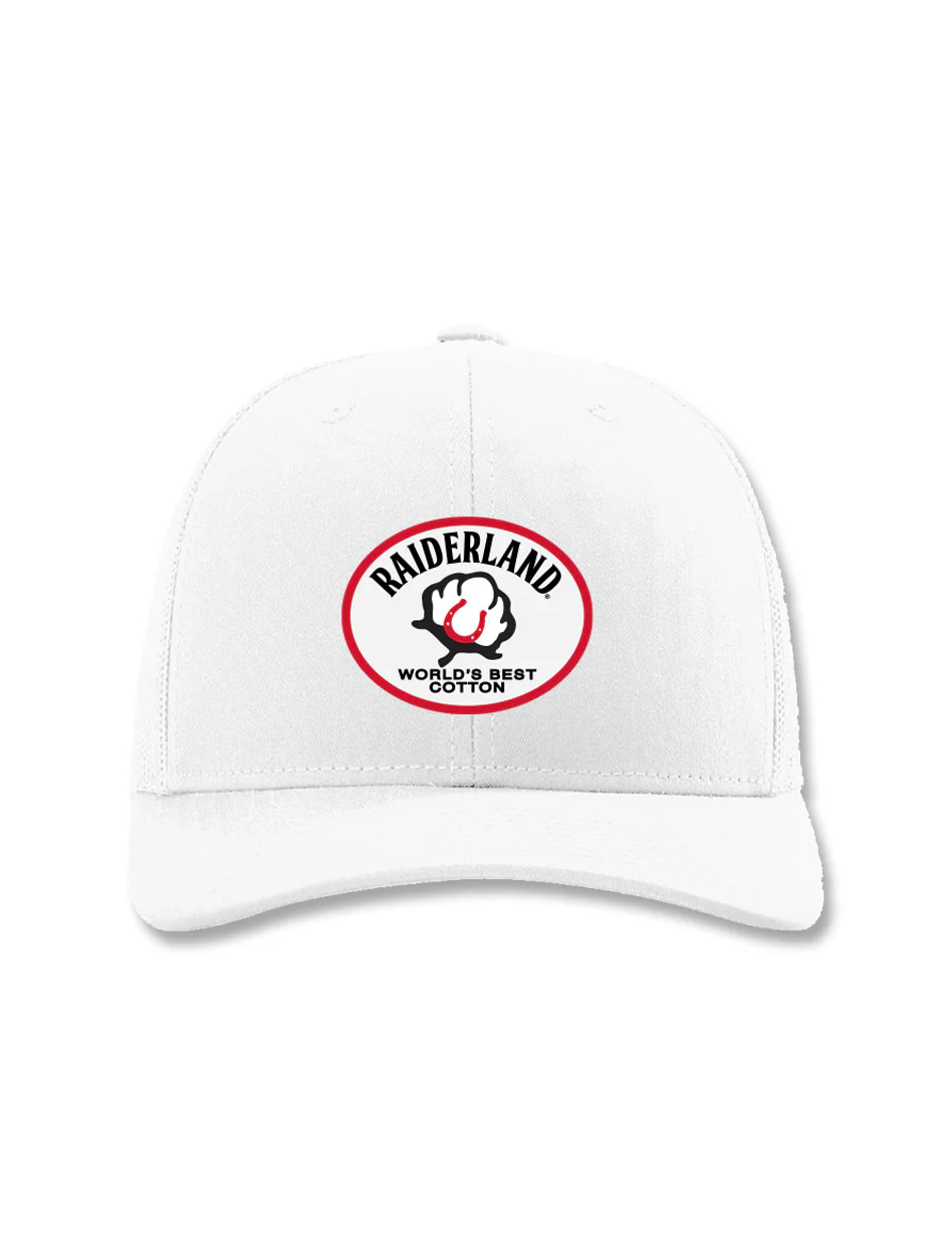 Texas Tech Dark Horse "Raiderland Cotton" White Snapback Cap