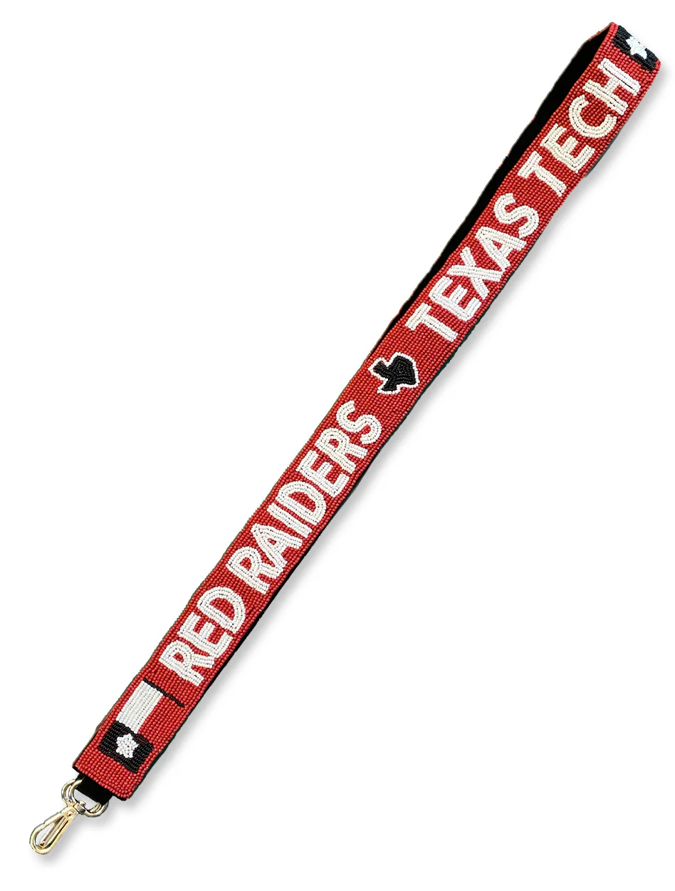 Texas Tech Dark Horse "Red Raiders" Red Beaded Purse Strap - Image 2