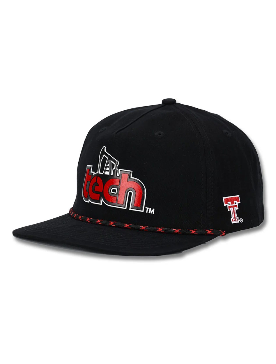 Texas Tech Dark Horse "Struck Oil" Black Vintage Snapback Cap