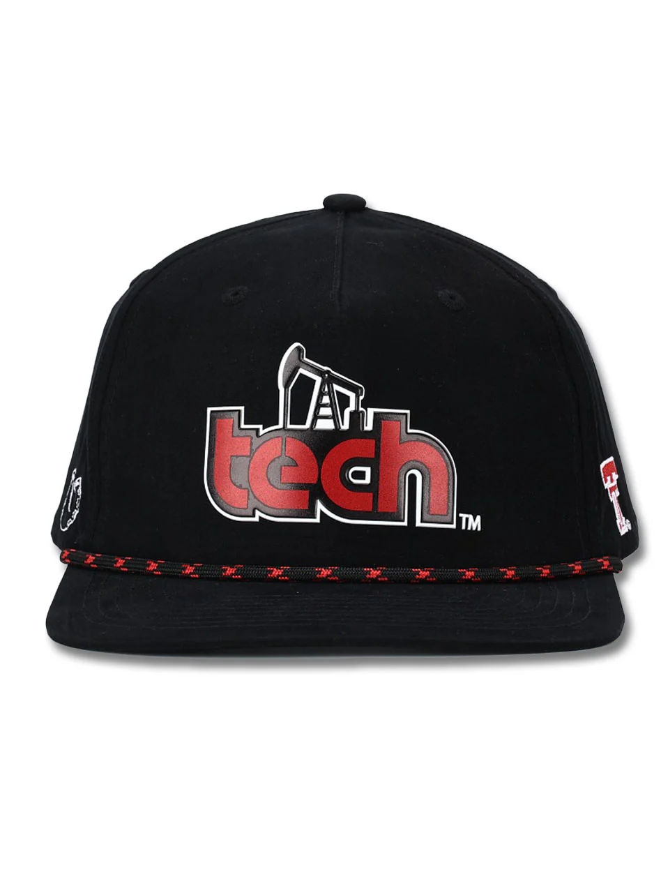 Texas Tech Dark Horse "Struck Oil" Black Vintage Snapback Cap - Image 2