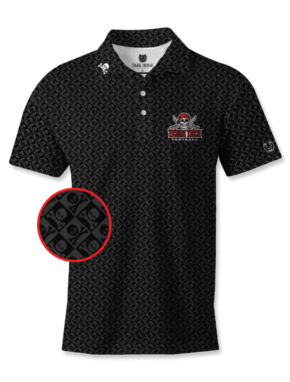 Texas Tech Dark Horse Leach Era "Swing Your Sword" Premium Black Polo