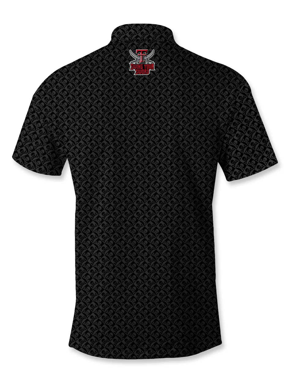 Texas Tech Dark Horse Leach Era "Swing Your Sword" Premium Black Polo - Image 2