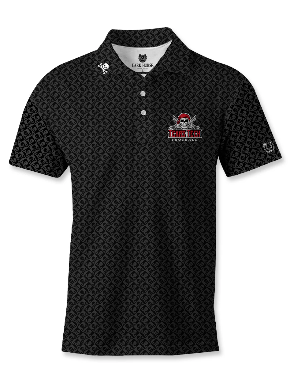 Texas Tech Dark Horse Leach Era "Swing Your Sword" Premium Black Polo - Image 3