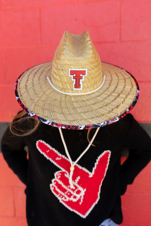 Texas Tech Dark Horse "Throwback Floral" Natural Straw Hat - Image 3