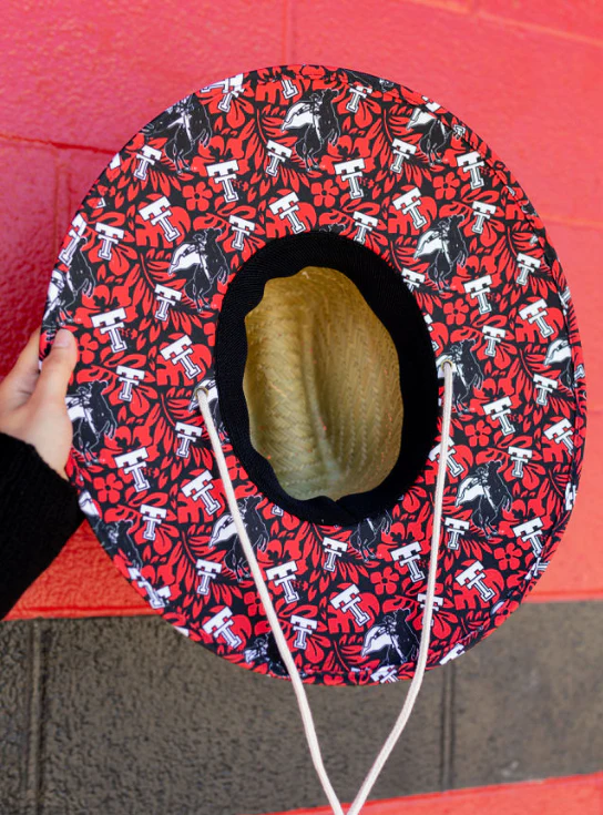 Texas Tech Dark Horse "Throwback Floral" Natural Straw Hat - Image 4