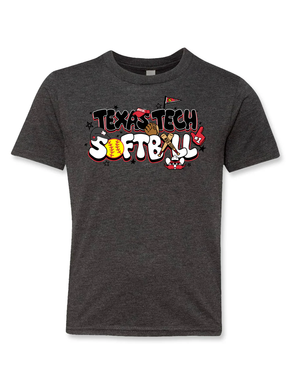 Texas Tech "Double Bubble" Softball Youth T-Shirt
