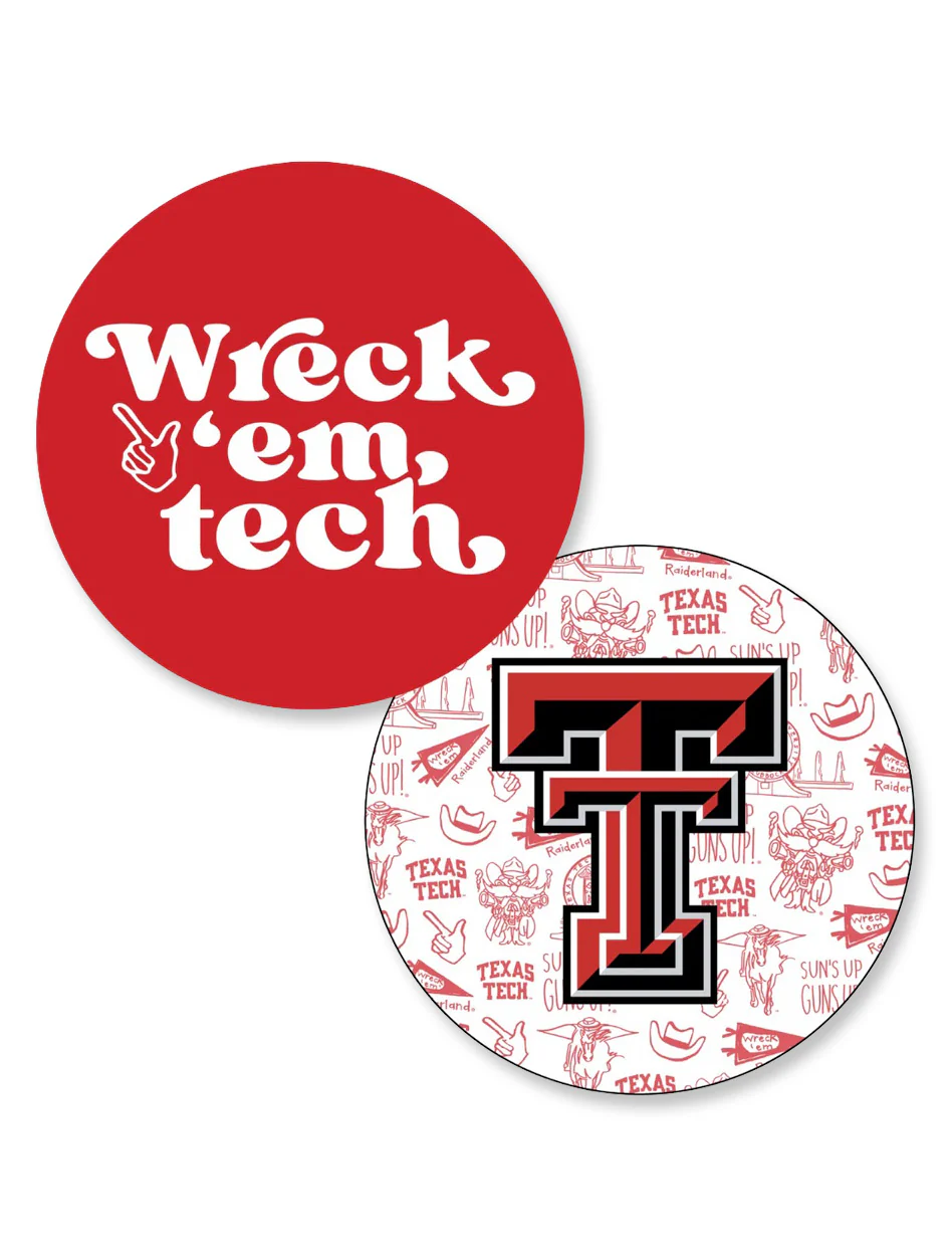 Texas Tech Double Sided Absorbant Coasters - 50pk