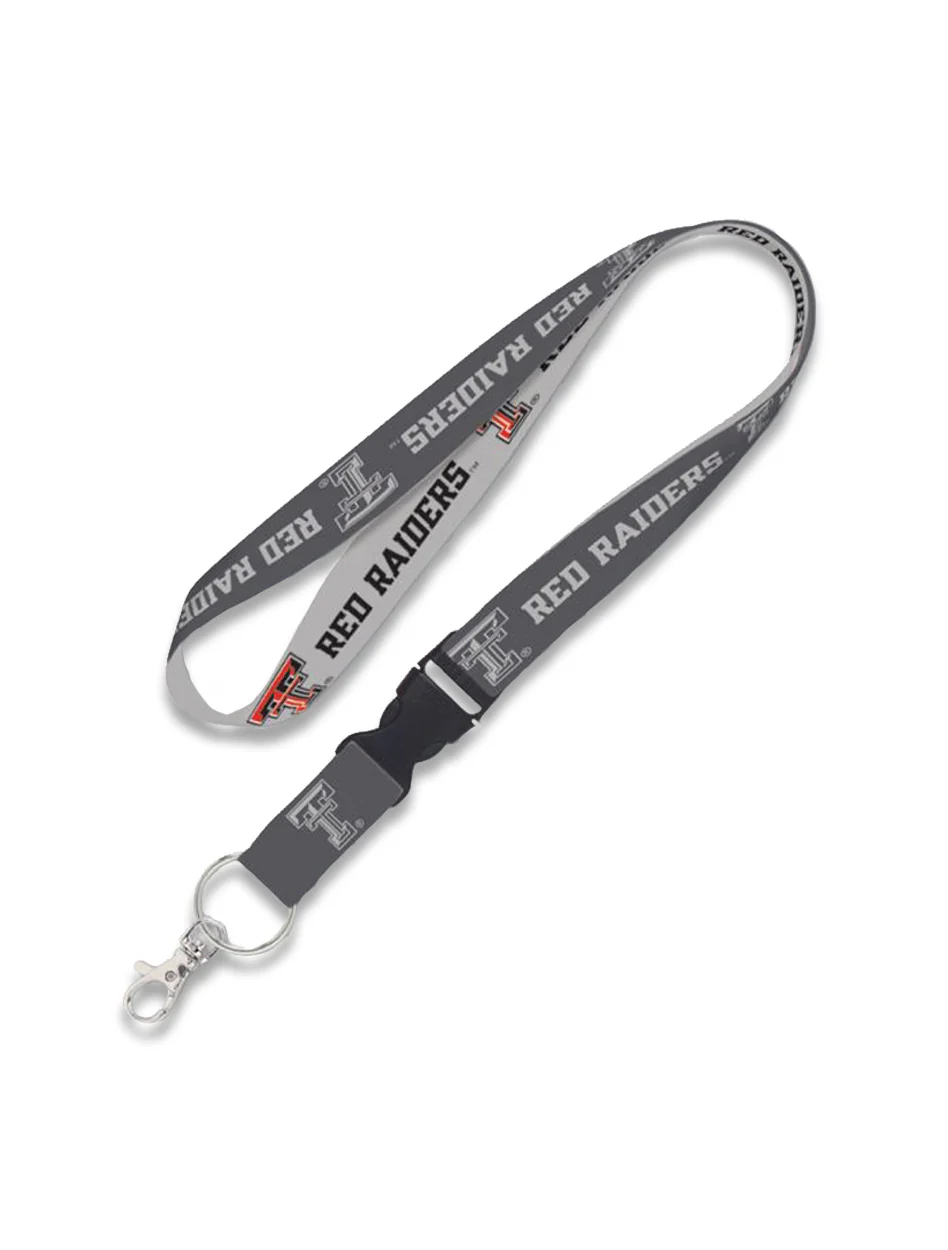 Texas Tech Double Sided Grey Lanyard