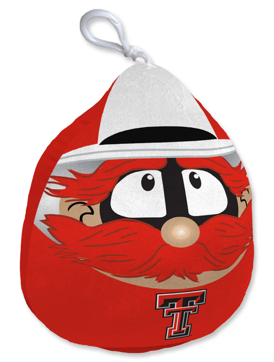 Texas Tech Double T 3.5" Raider Red Plush Bag Tag