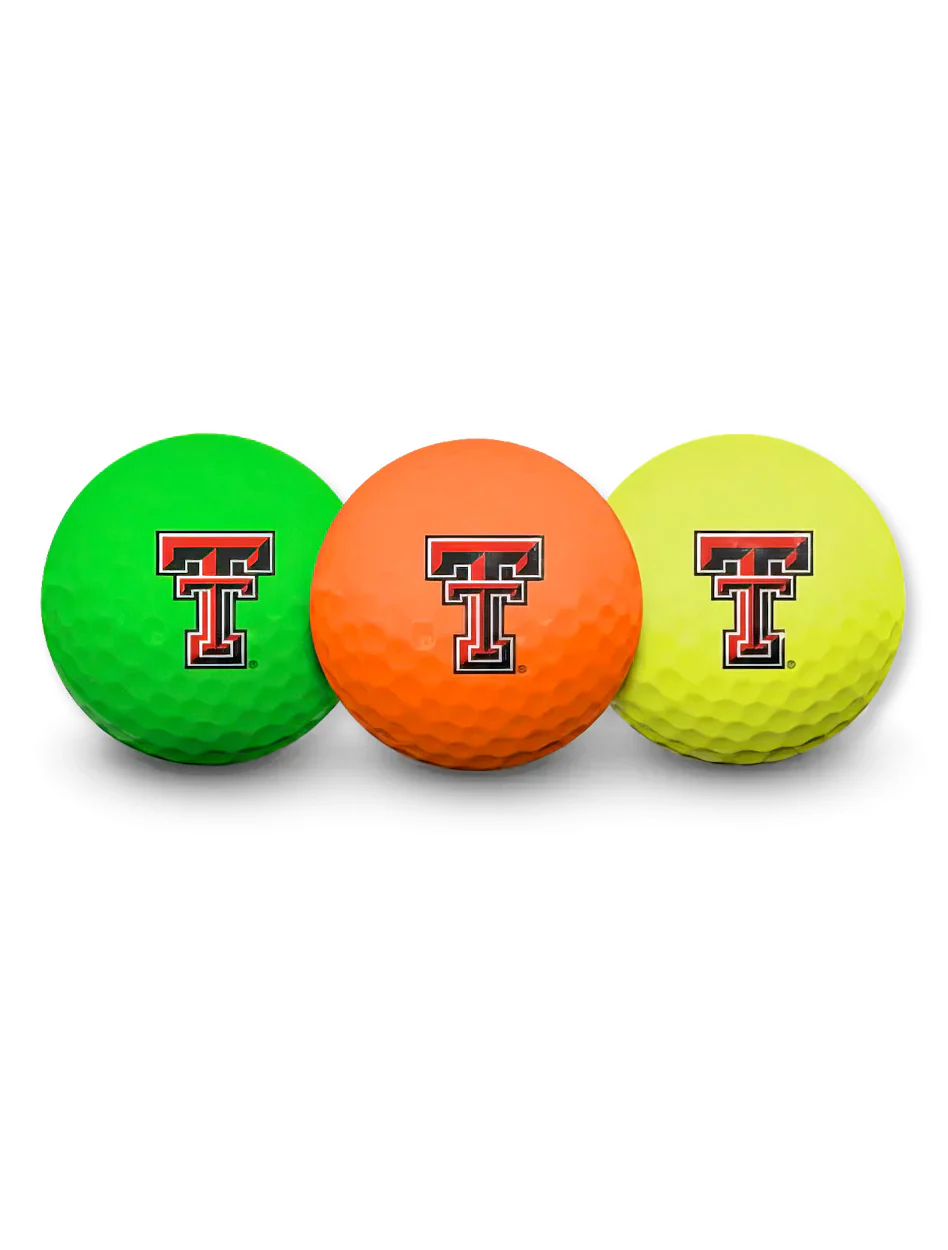 Texas Tech Double T 3 pack Neon Golf Balls