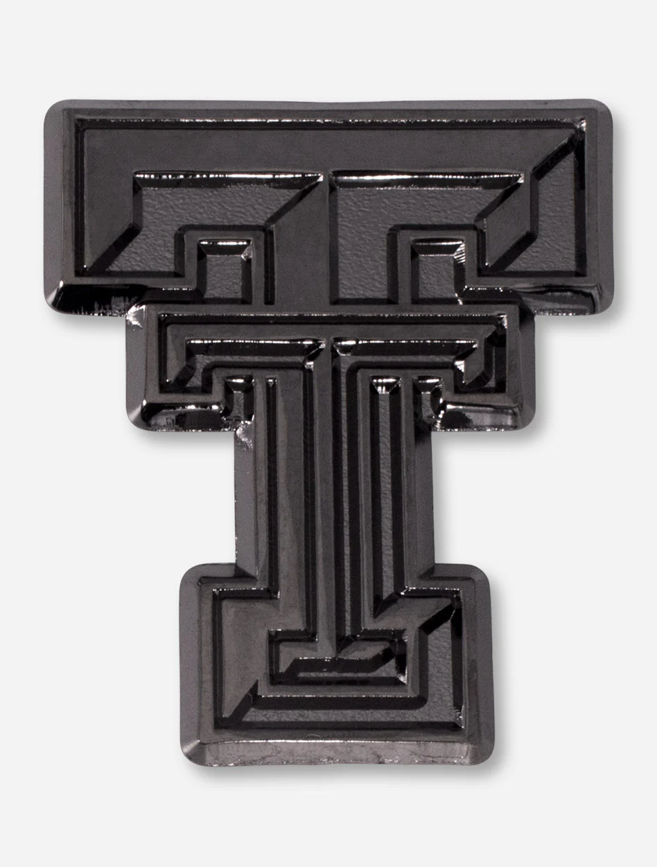 Texas Tech Double T Black & Chrome Car Emblem