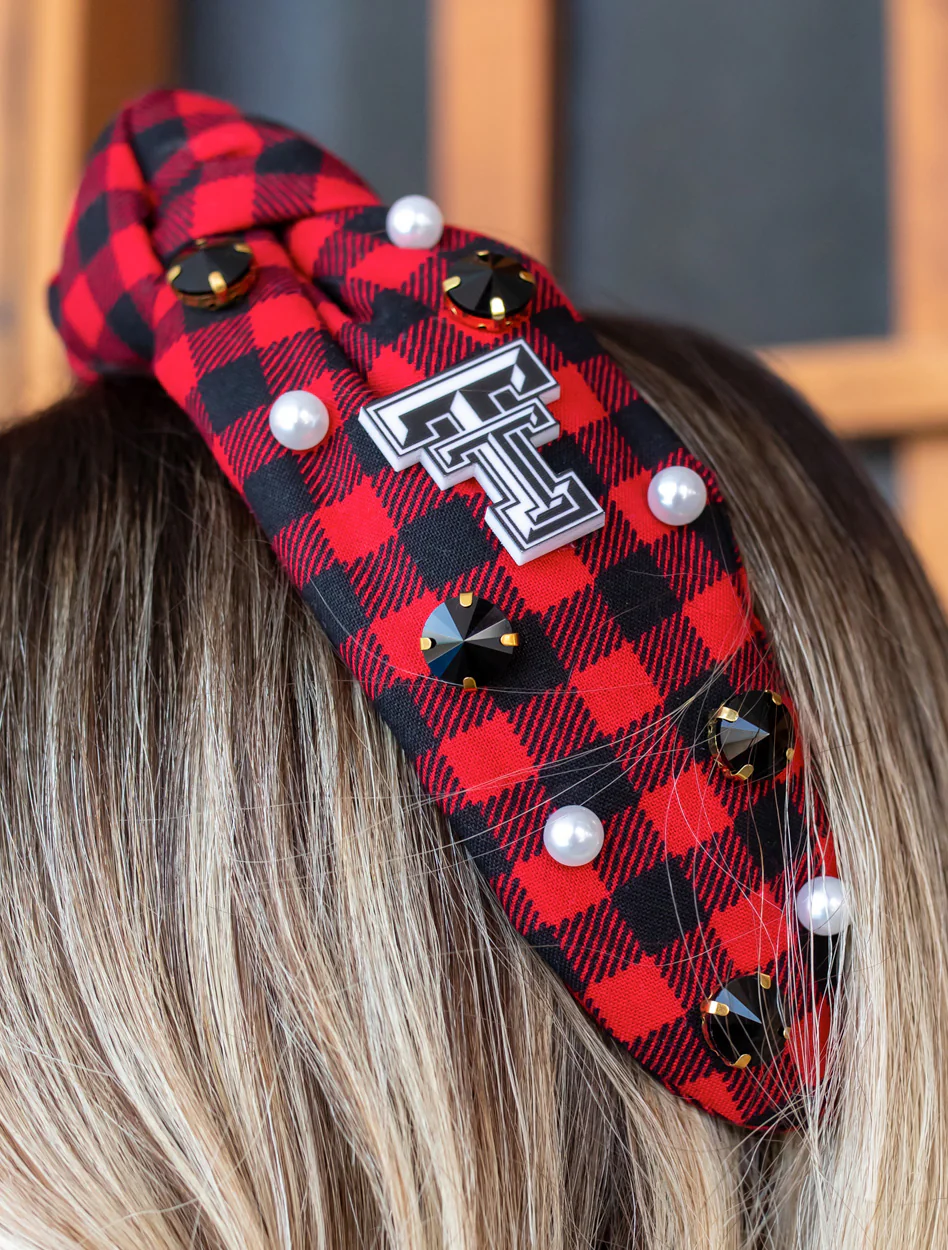 Texas Tech Double T "Buffalo Check" Knot Headband