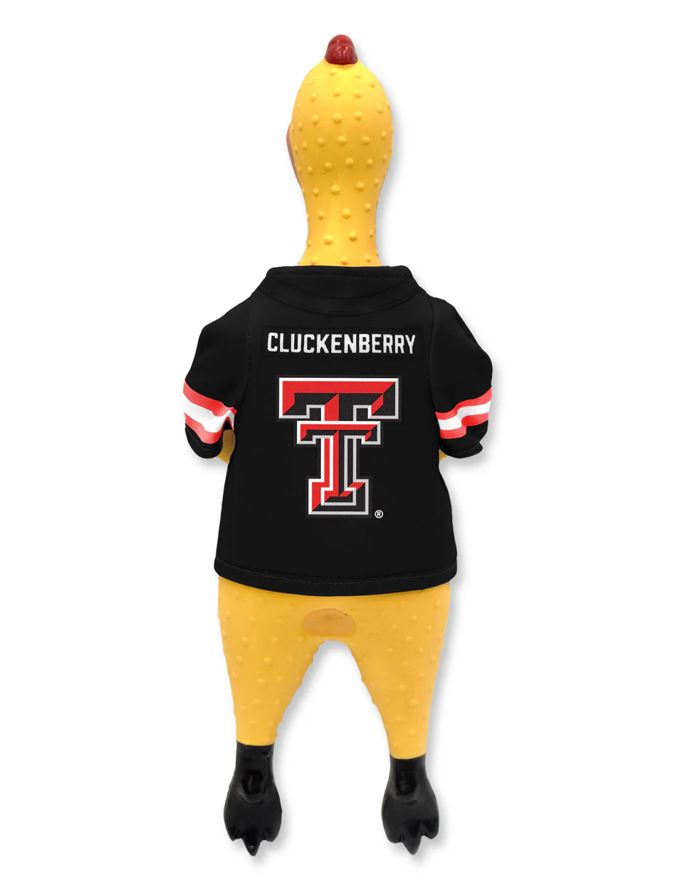 Texas Tech Double T "Cluckenberry" Rubber Chicken Dog Toy - Image 3