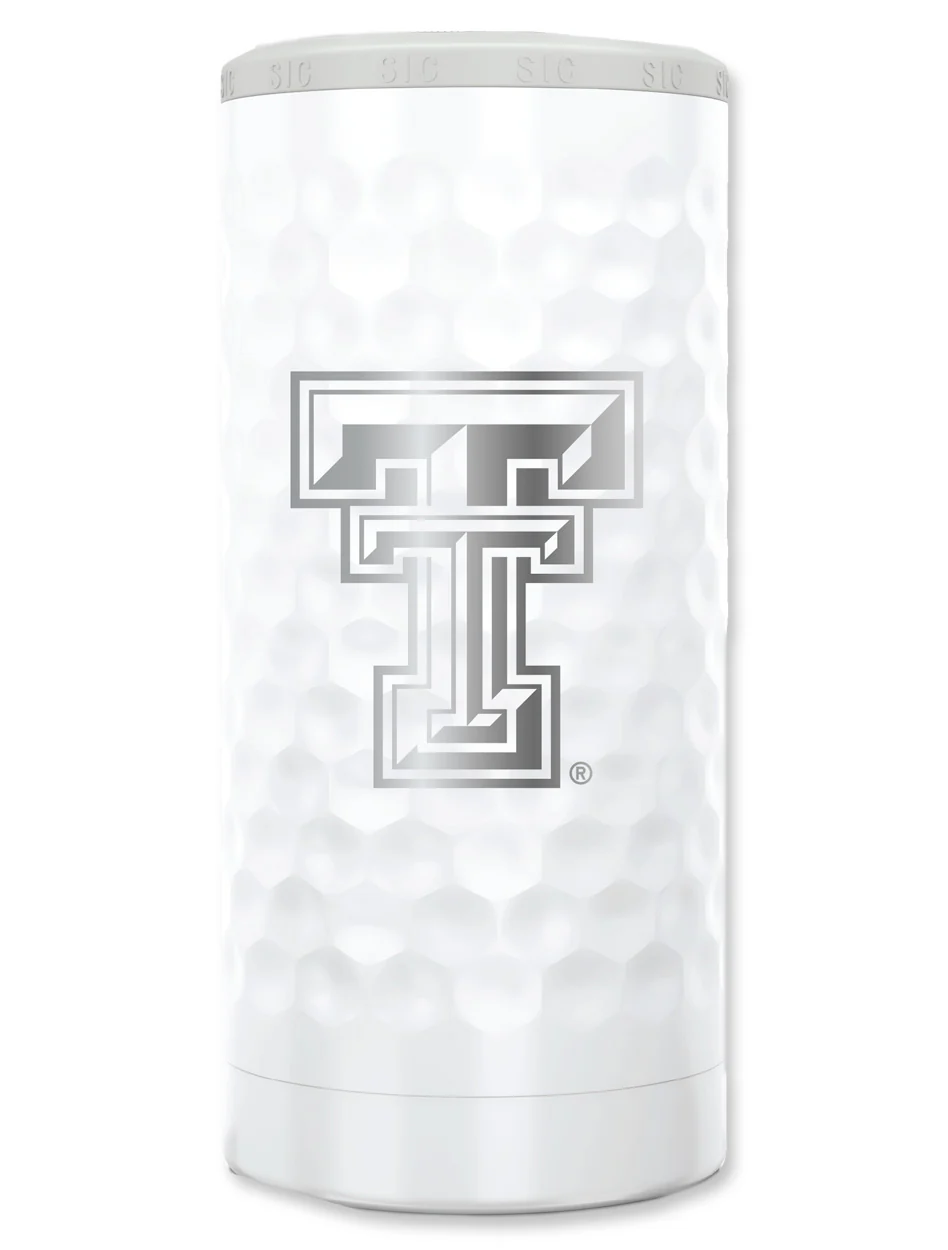 Texas Tech Double T "Dimple" Sic Slim Can Cooler