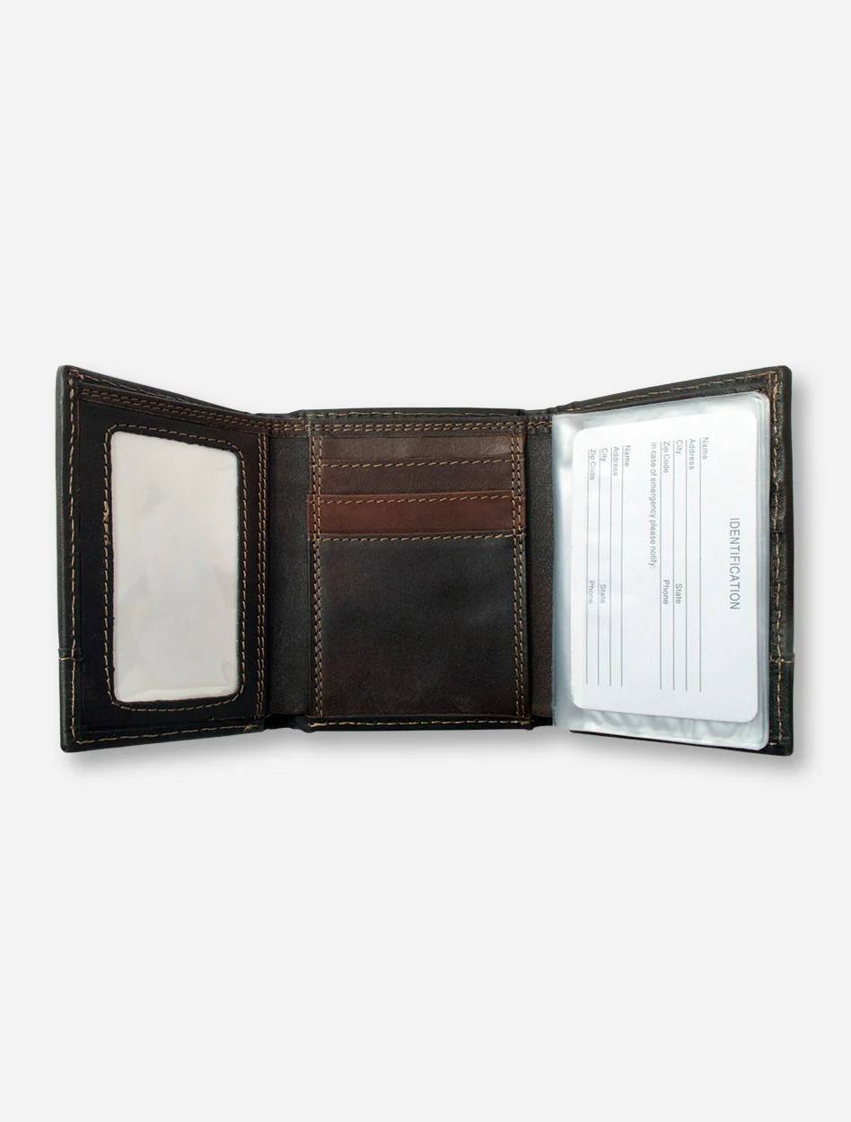 Texas Tech Double T Emblem on Trifold Moss Green Canvas Wallet - Image 3