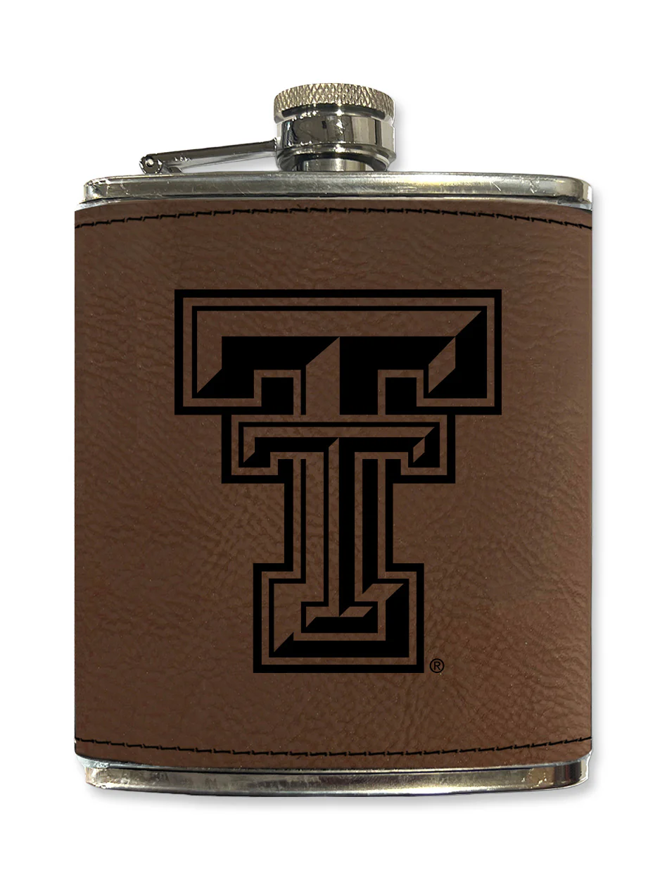 Texas Tech Double T "Faux Leather" Metal Flask