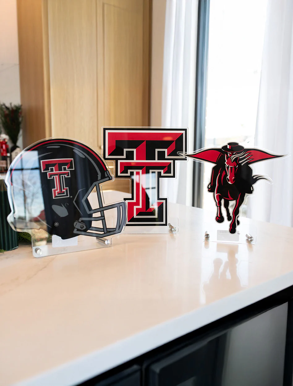 Texas Tech Double T Football Helmet 9.5" Acrylic Standee - Image 3