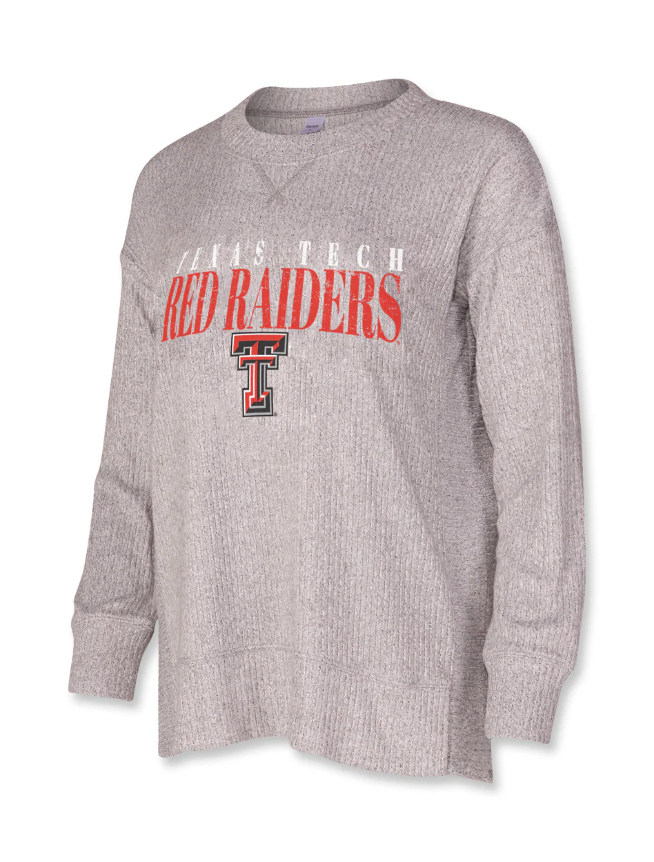 Texas Tech Double T "Juniper" Ladies' Rib Knit Long Sleeve Top - Image 3