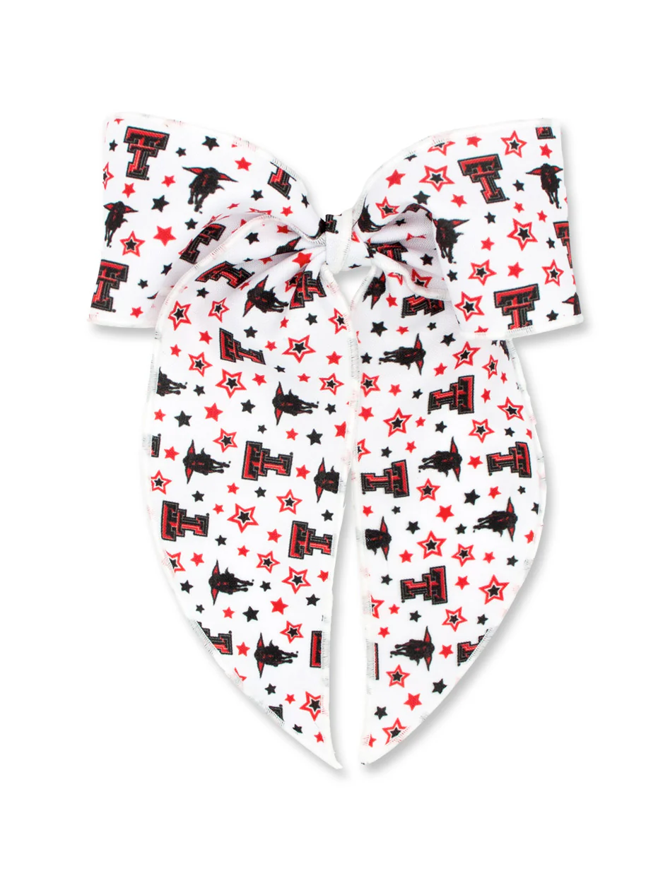 Texas Tech Double T King College Star Print Fabric Bow