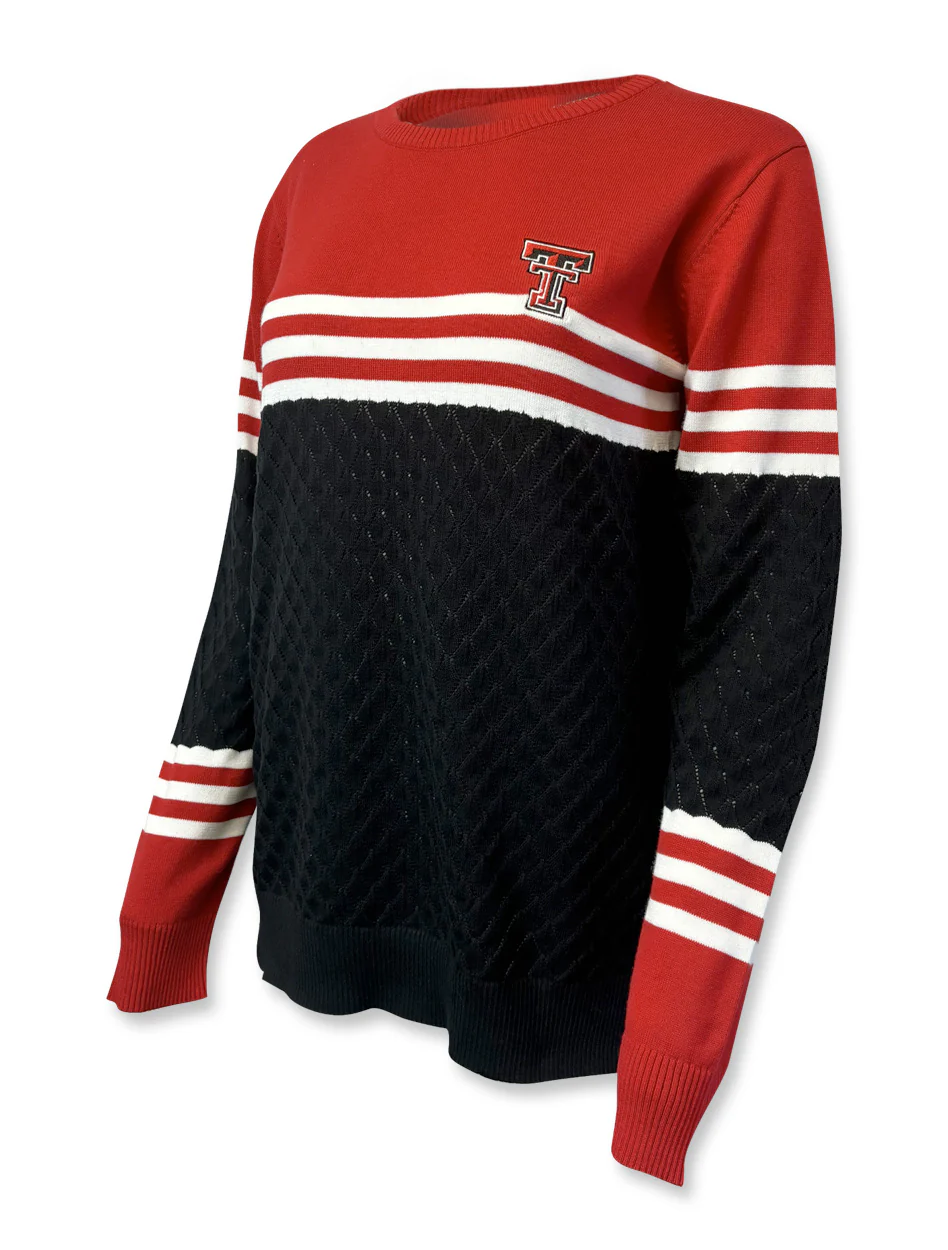 Texas Tech Double T "Livingston" Striped Women's Sweater - Image 2