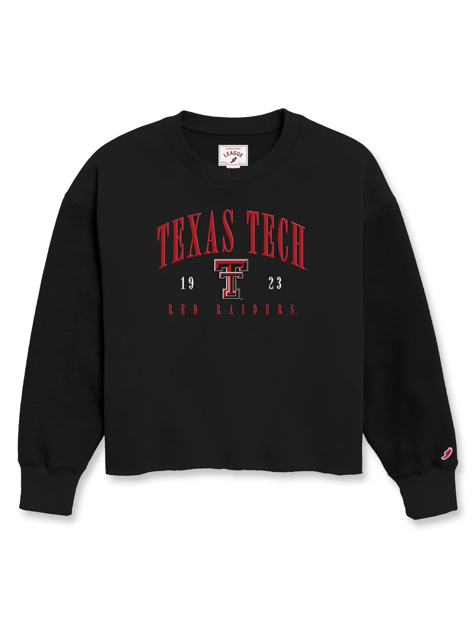 Texas Tech Double T "Reverse Fleece" Midi Crewneck Sweatshirt