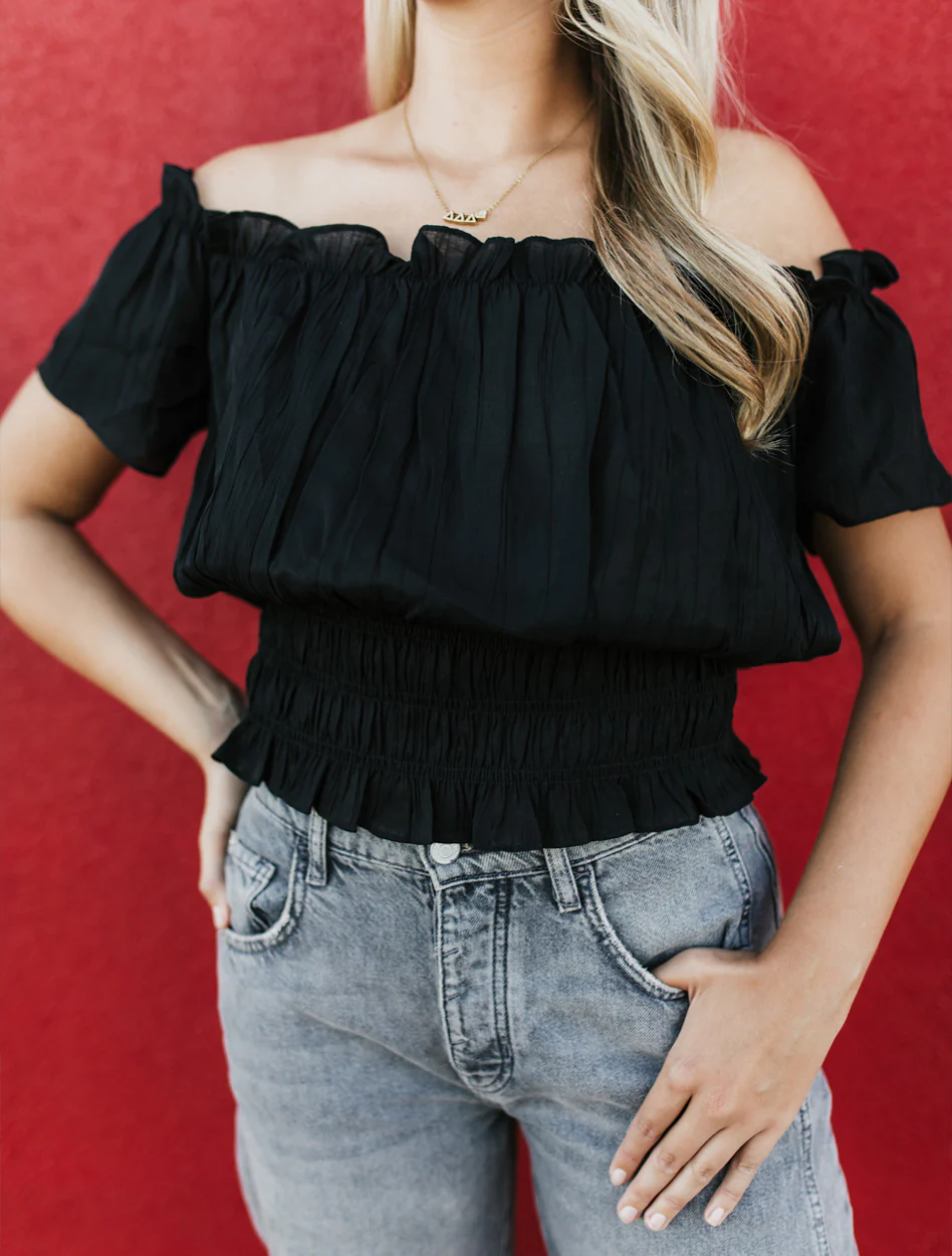**Texas Tech Double T "Rover" Crinkle Top