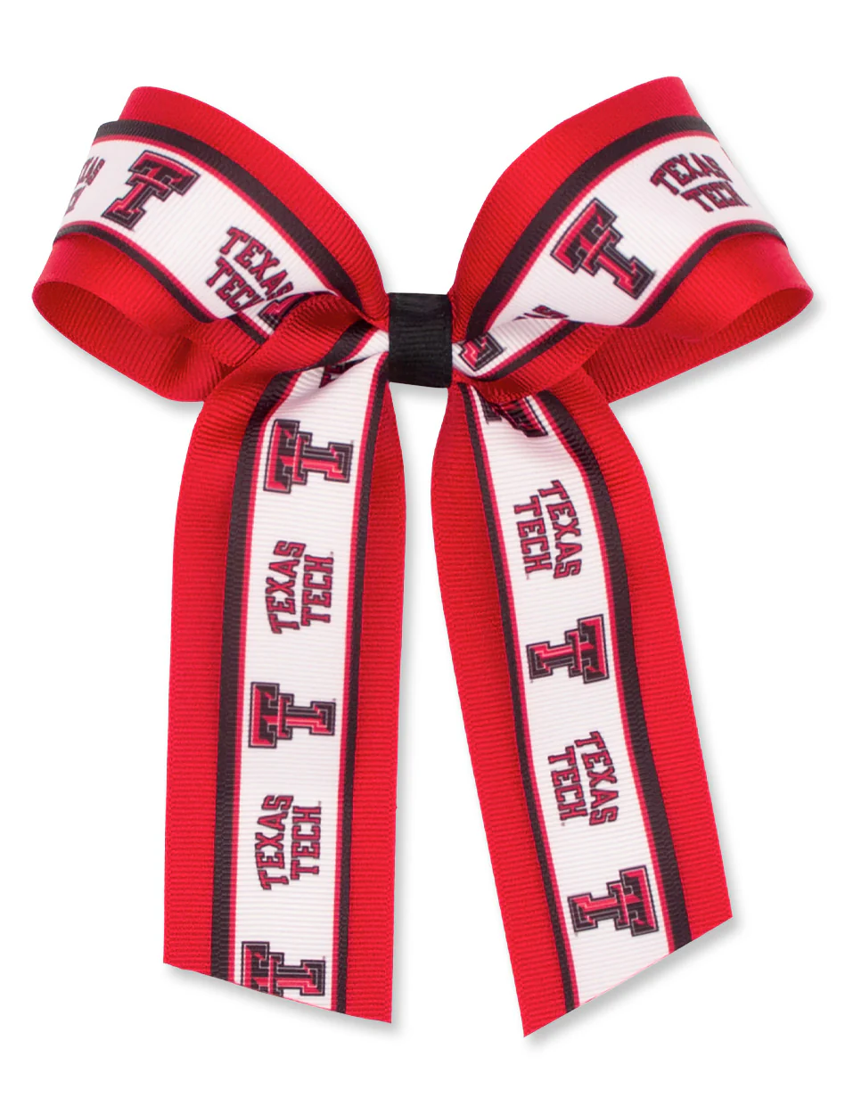 Texas Tech Double T "Streamer Bow" with Logo Ribbon Overlay