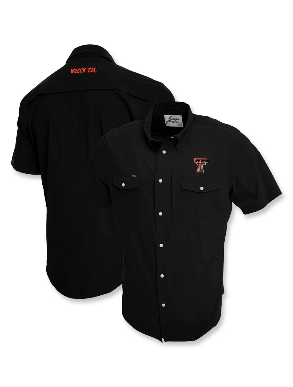Texas Tech Double T "Tailgater" Pearl Snap Short Sleeve Button Down Shirt - Image 3