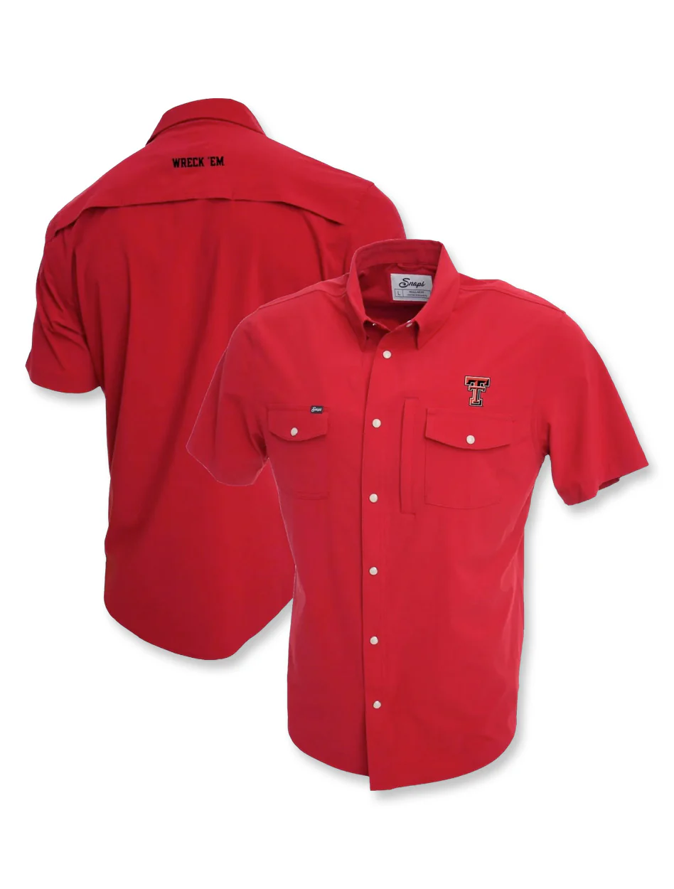 Texas Tech Double T "Tailgater" Pearl Snap Short Sleeve Button Down Shirt - Image 7