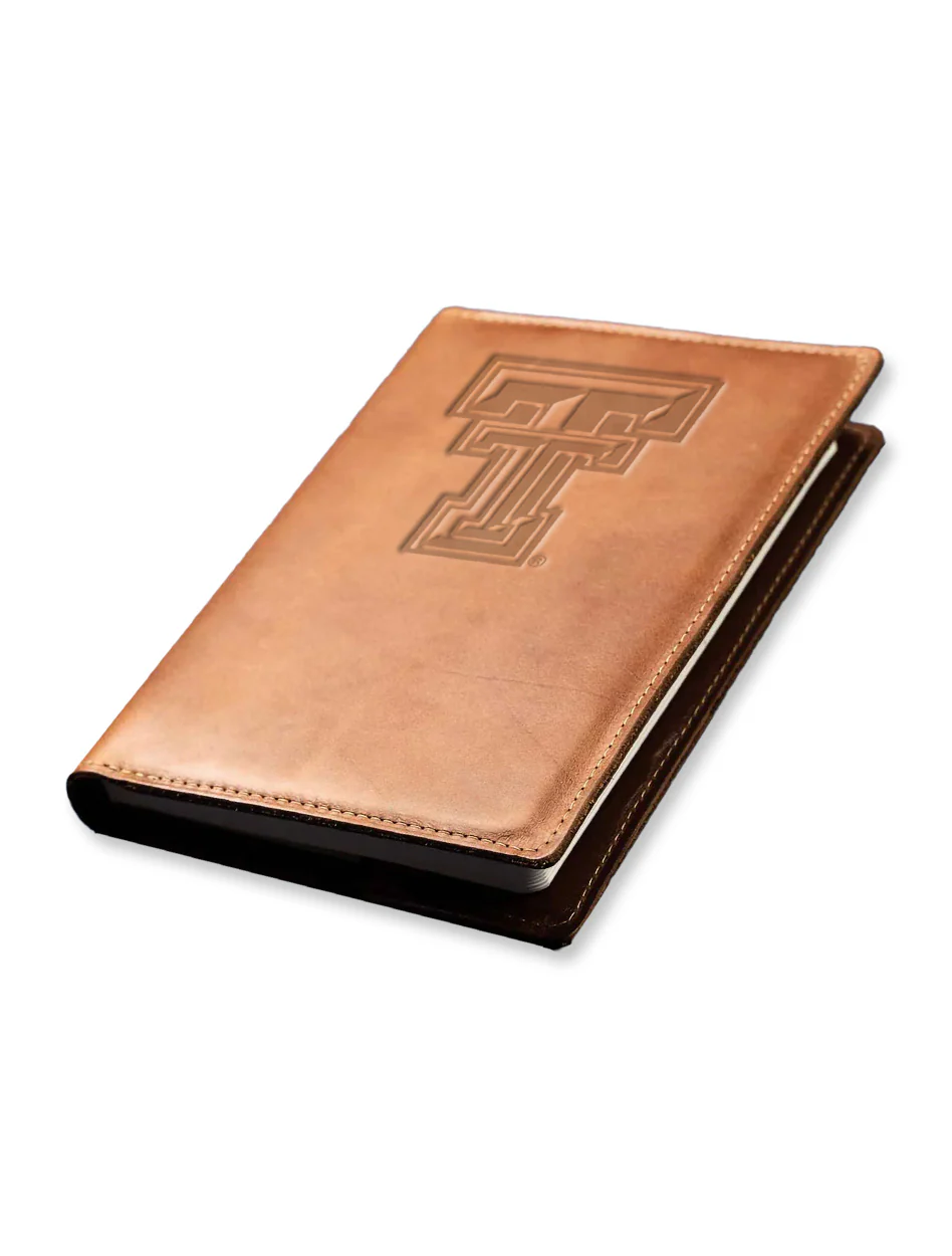 Texas Tech Holtz Double T "The Scholar" Leather Journal Full Grain Cow Hide Leather Cover