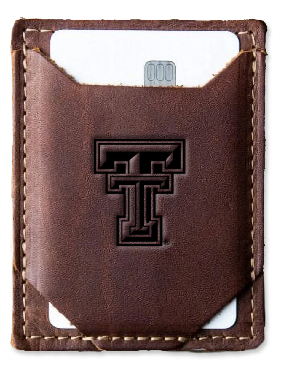Texas Tech Holtz Double T "The Trey" Money Clip Front Pocket Fine Leather Wallet