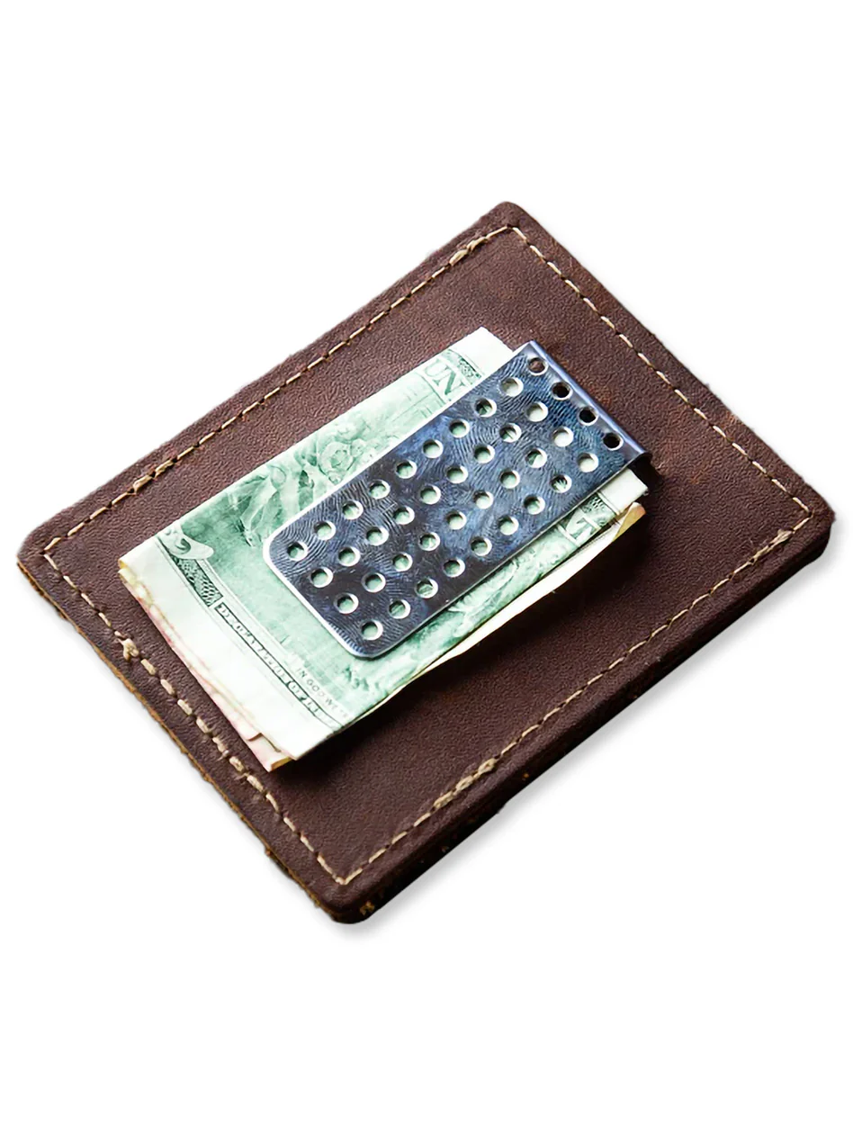 Texas Tech Holtz Double T "The Trey" Money Clip Front Pocket Fine Leather Wallet - Image 2