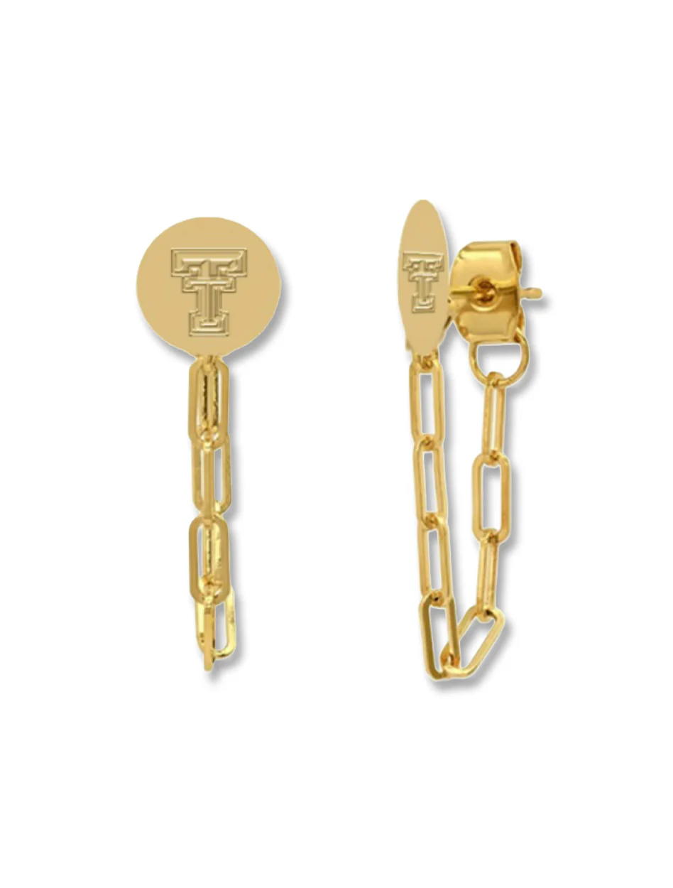 Texas Tech Double T "Tuberose" Dangle Earrings