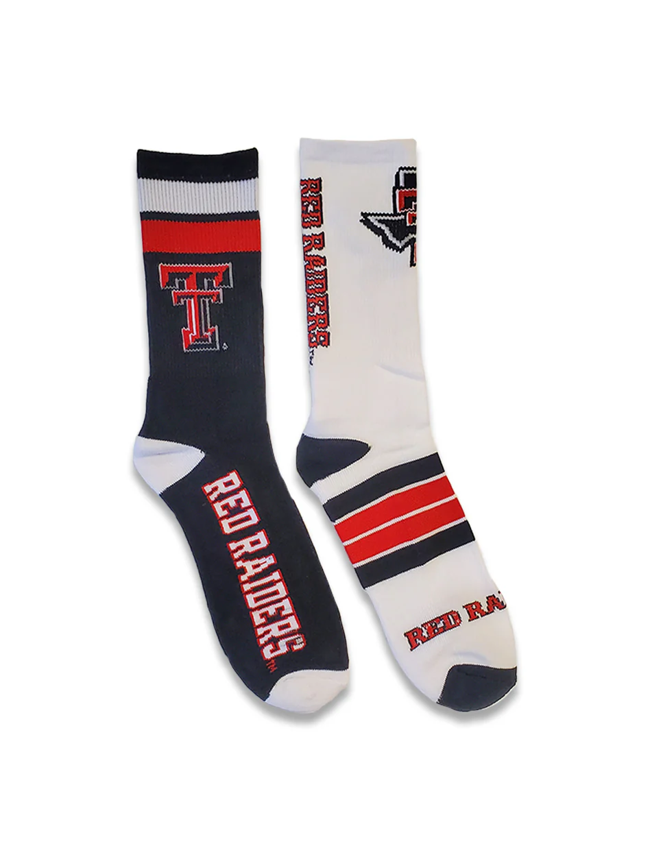 Texas Tech "Duo Pride and Double T" 2 Pack Crew Socks