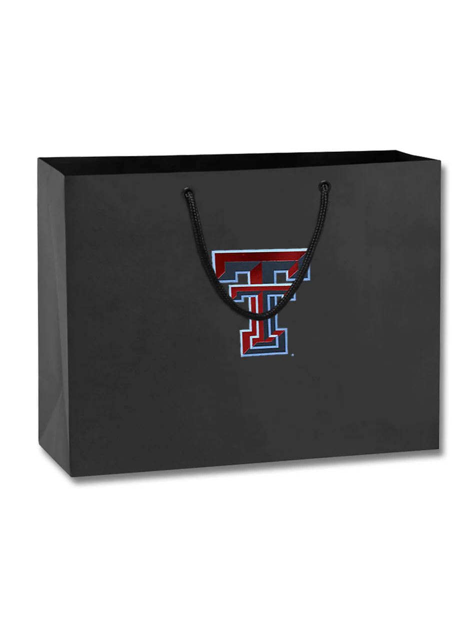 Texas Tech Foil Double T Large Matte Black Gift Bag
