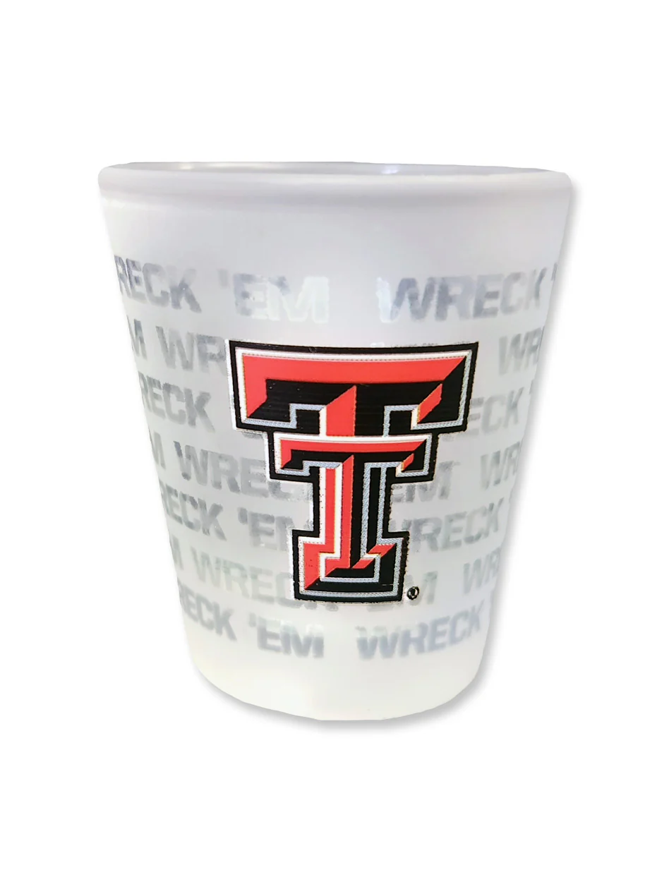 Texas Tech Frosted "Wreck'em Raider Red" Shot Glass