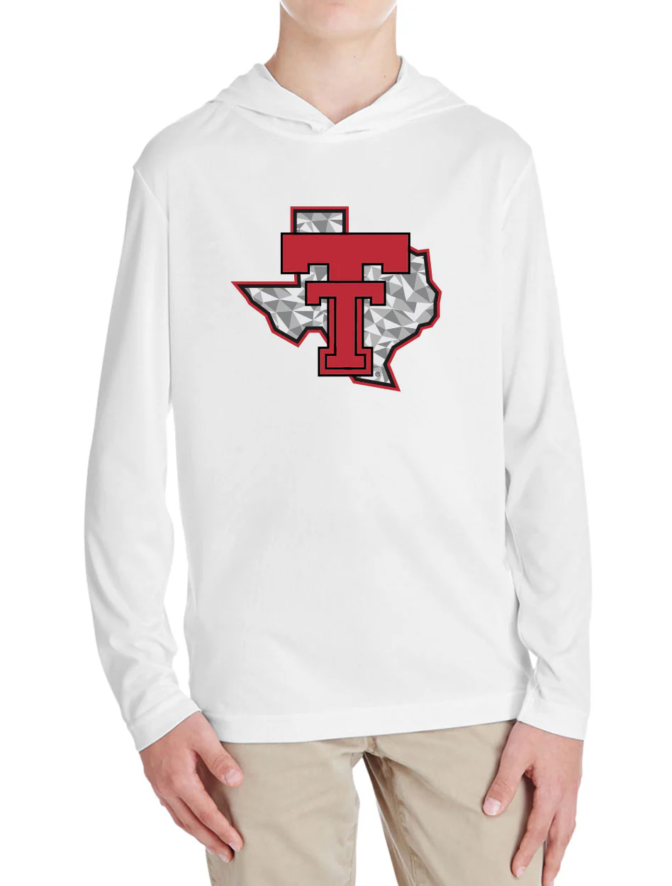 Texas Tech "Galvanized Pride" Athletic Material YOUTH Hooded Long Sleeve