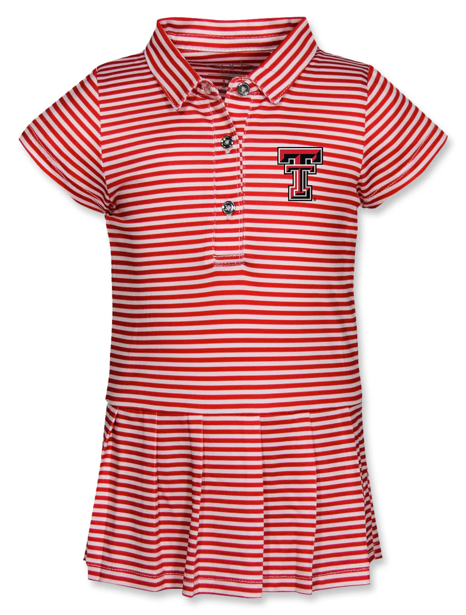 Texas Tech Garb Double T "Beatrice" INFANT Striped Polo Dress