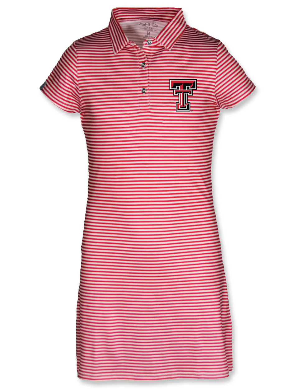 Texas Tech Garb Double T "Beatrice" TODDLER Striped Polo Dress