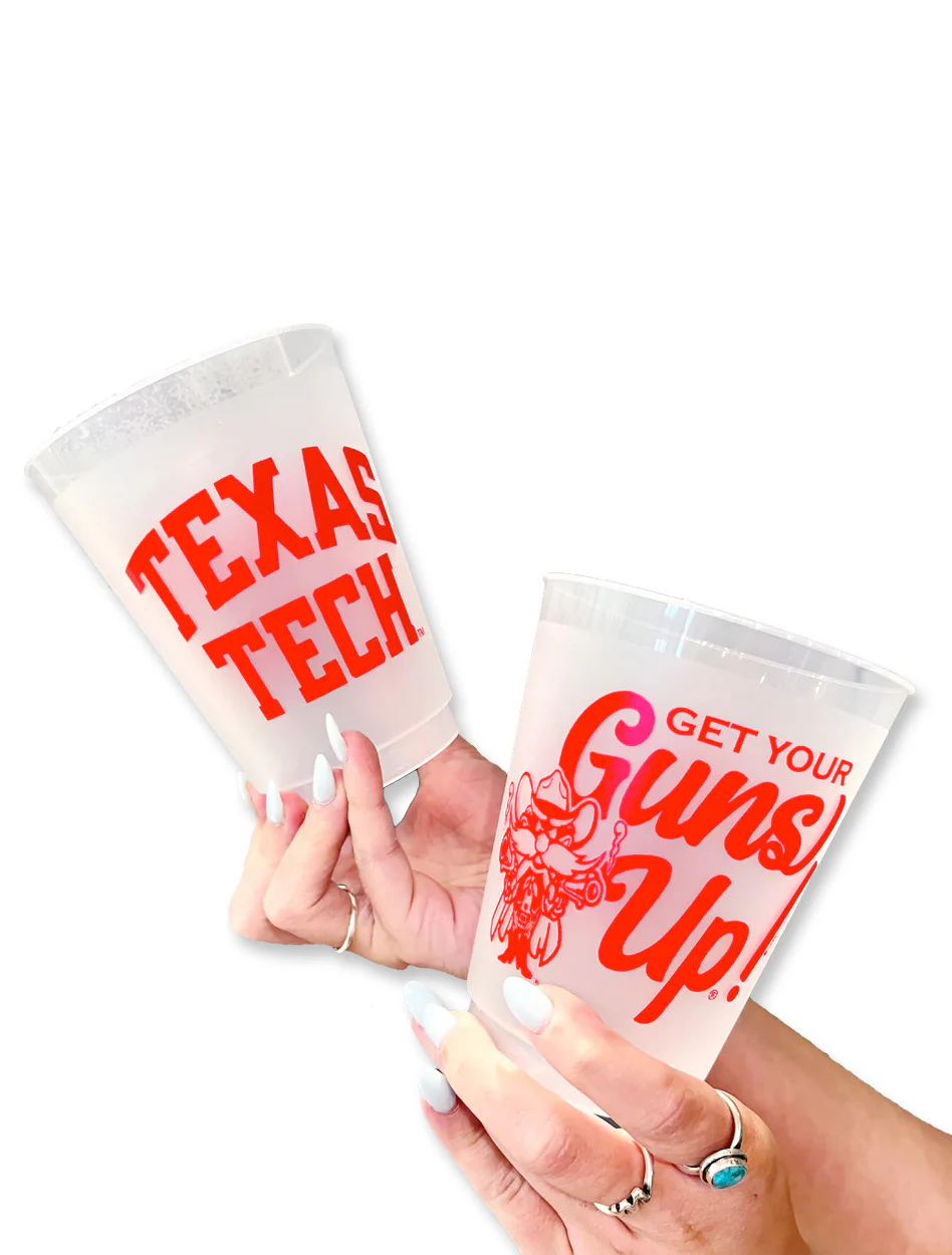 Texas Tech "Get Your Guns Up" Set of 10 Plastic 16 oz cups - Image 2