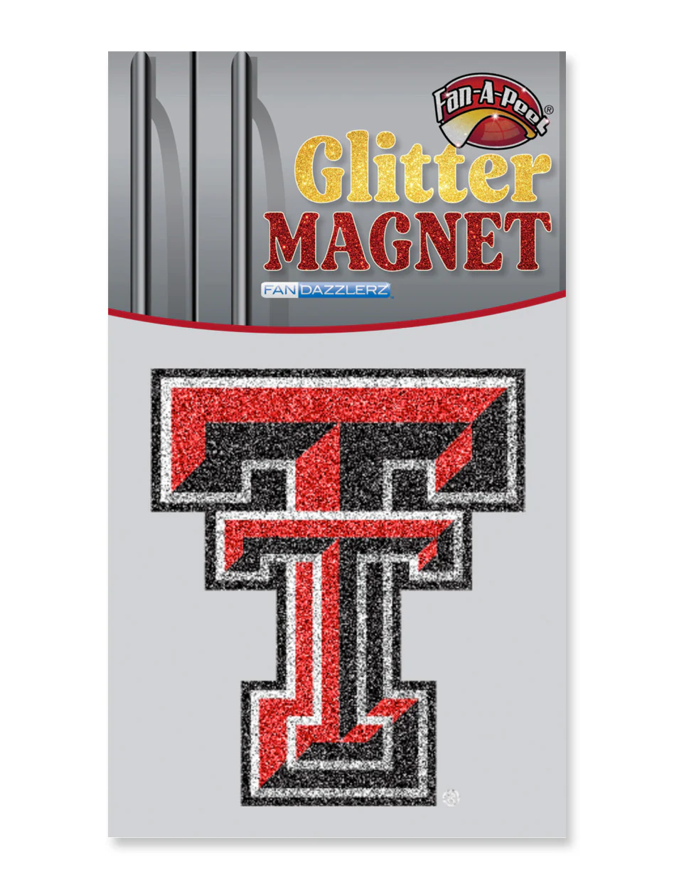 Texas Tech Glitter Double T 3" Magnet