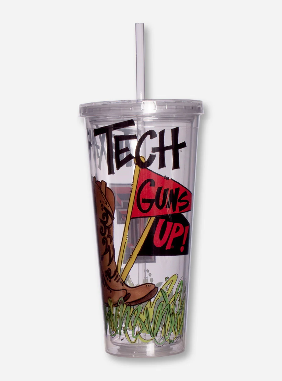 Texas Tech Guns Up Travel Tumbler with Straw