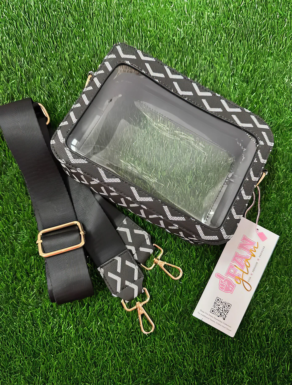 Texas Tech Herringbone Pattern Clear Crossbody Purse