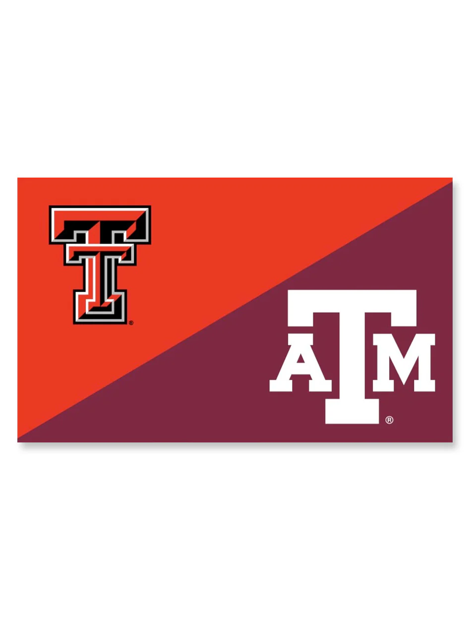 Texas Tech House Divided Texas Tech/ A&M Screen Print Flag