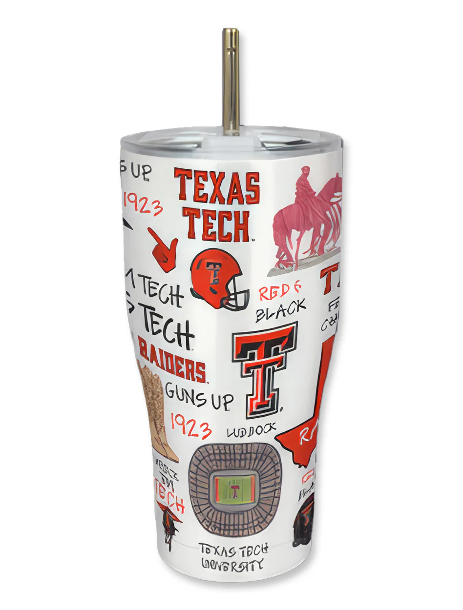 Texas Tech "Icon" 30 oz Metal Tumbler w/ Straw