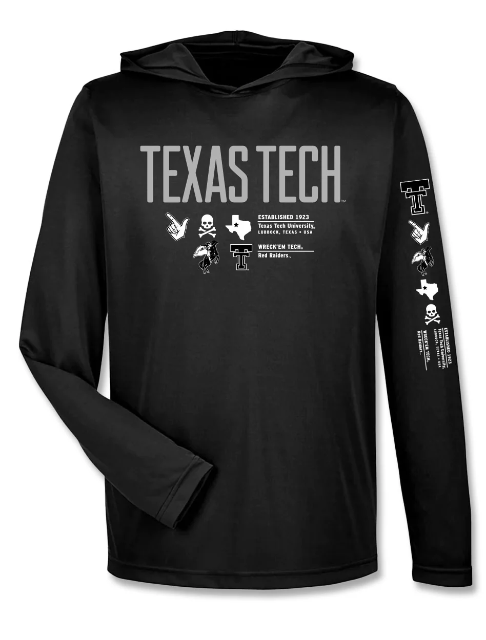 Texas Tech "Icon Living" Reflective Athletic Hooded Long Sleeve