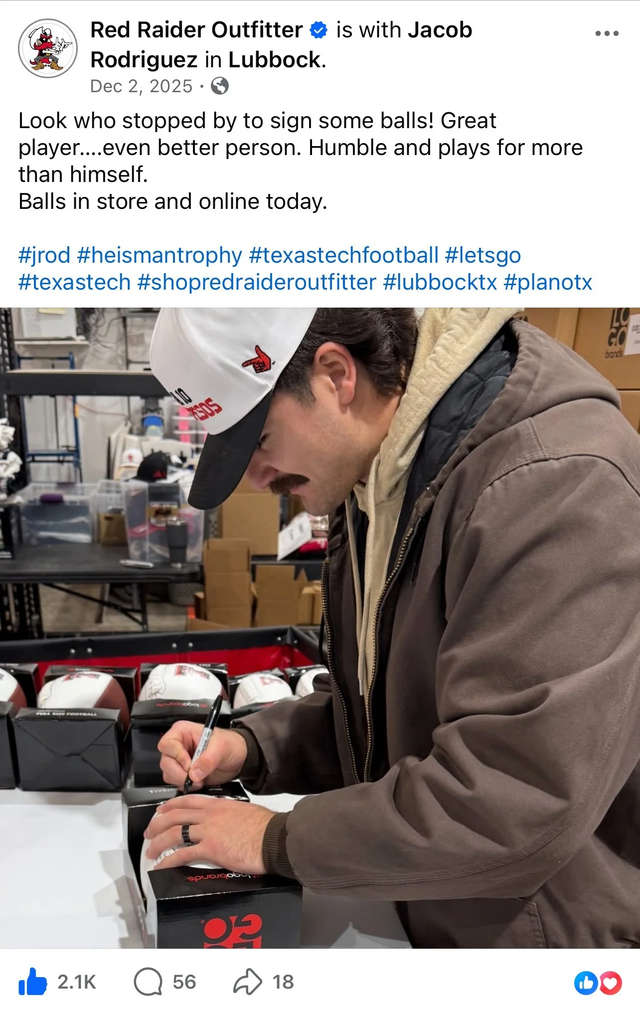 Texas Tech Jacob Rodriguez Autograph Football - Image 2