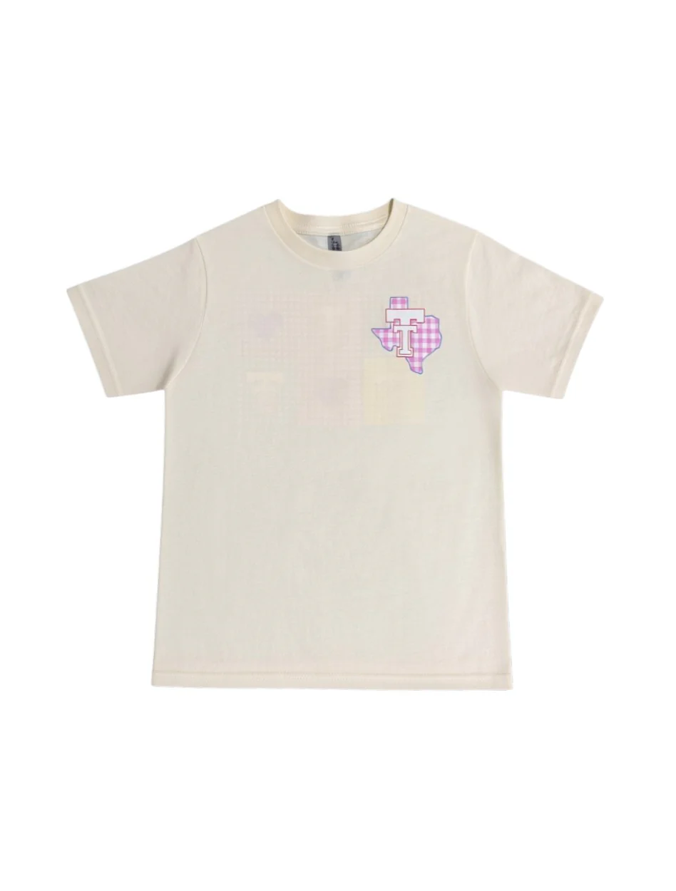 Texas Tech "Just a Gingham Girl" YOUTH Short Sleeve T-Shirt - Image 2