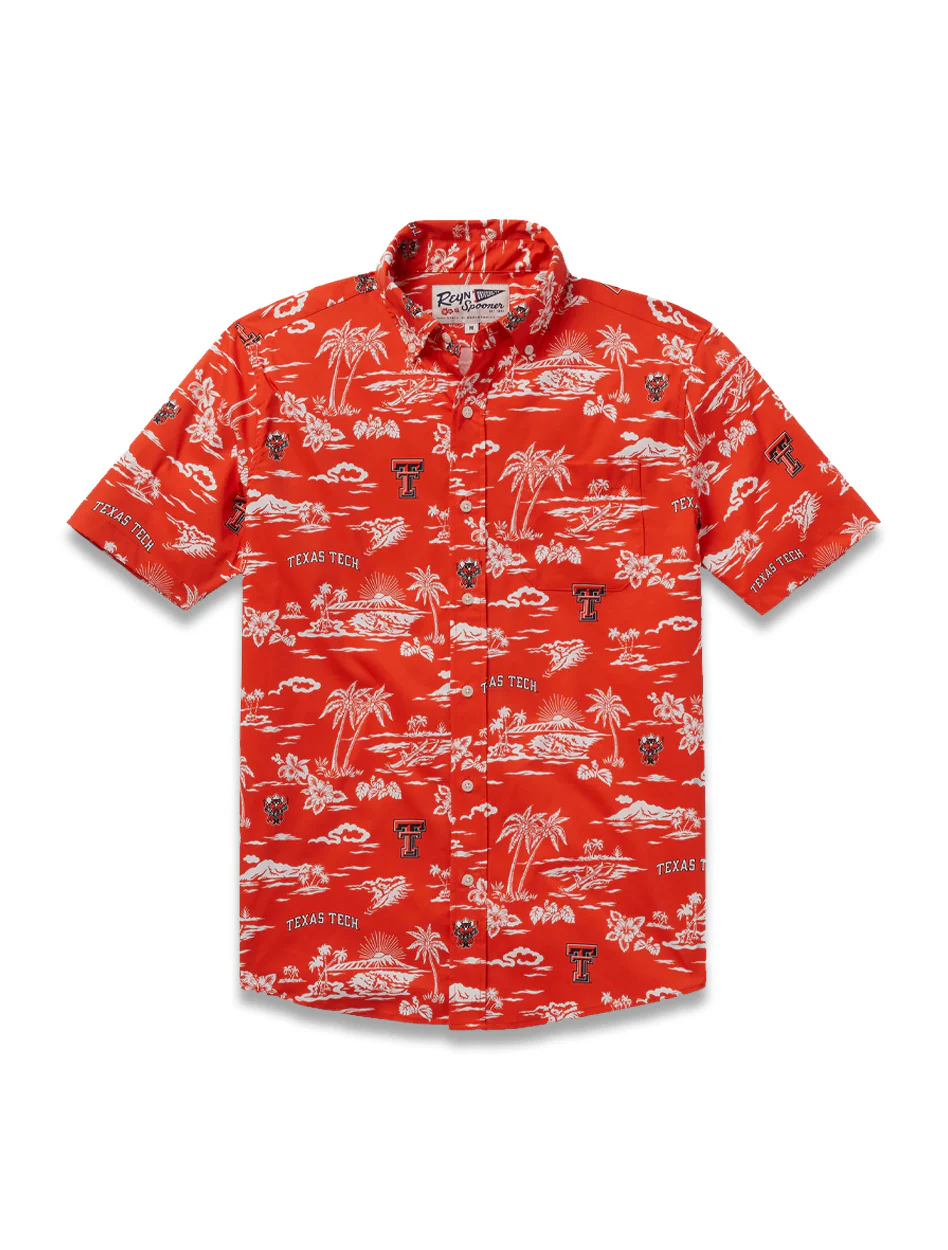 Texas Tech Reyn Spooner "Kekai" Hawiian Men's Button Down Shirt