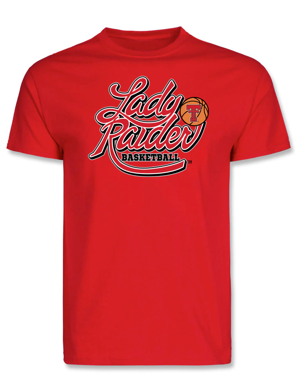 Texas Tech Lady Raiders "Basketball Shadowed" Short Sleeve T-Shirt